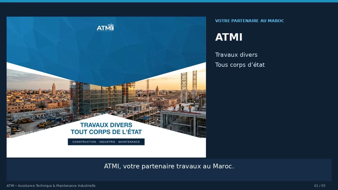 Chantier ATMI — construction et maintenance industrielle au Maroc